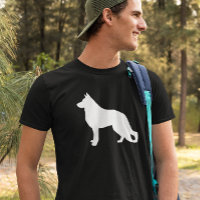 Silueta de perro pastor alemán blanco