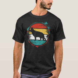Camiseta Silueta de perro pastor alemán de sol vintage para