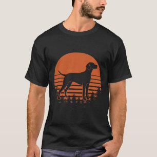 Camiseta Silueta de perro retro al atardecer Vizsla