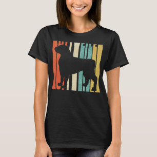 Camiseta Silueta De Perro Rottweiler Retro 1970 Cortada