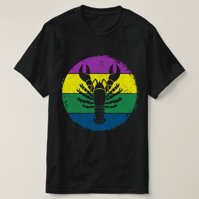 Camiseta silueta de pez gaucho circular cangrejo mardi gras (Diseño del anverso)