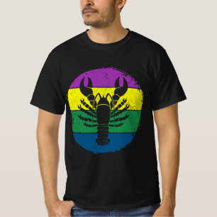 Camiseta silueta de pez gaucho circular cangrejo mardi gras