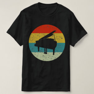 Camiseta silueta de piano retro vintage de los años 70