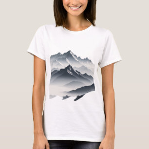 Camiseta silueta de picos de montaña