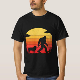 Camiseta Silueta de pie grande Caminando la frontera Perro 