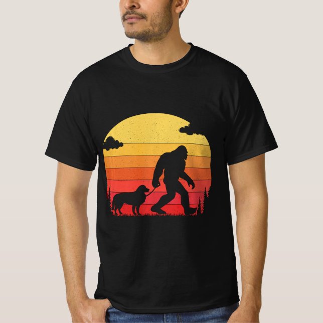 Camiseta Silueta de pie grande Caminando la frontera Perro  (Anverso)