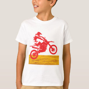 Camiseta Silueta de piloto de motocross en moto de cross ro