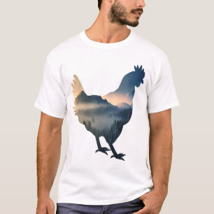 Camiseta Silueta de pollo de la naturaleza Granja gallina