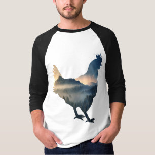 Camiseta Silueta de pollo de la naturaleza Granja gallina