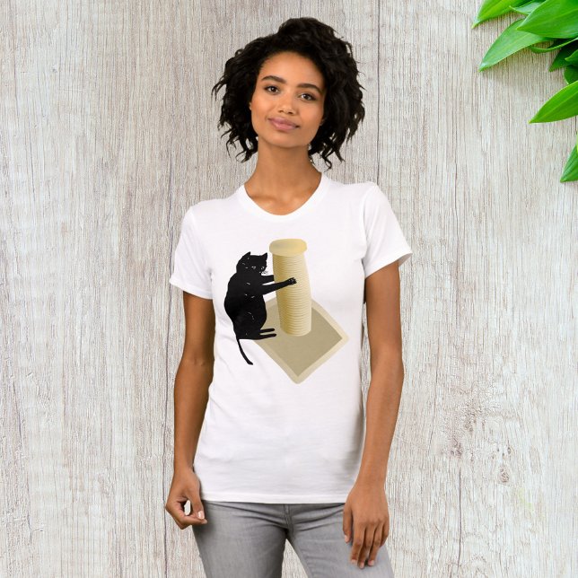 Camiseta Silueta de Poste de Rascar Gato Negro (Subido por el creador)