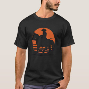 Camiseta Silueta de puesta de sol occidental - vaquero a ca