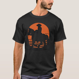 Camiseta Silueta de puesta de sol occidental - vaquero a ca