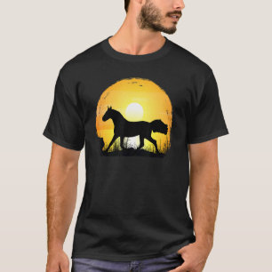 Camiseta Silueta de raza de caballo al atardecer Caballo