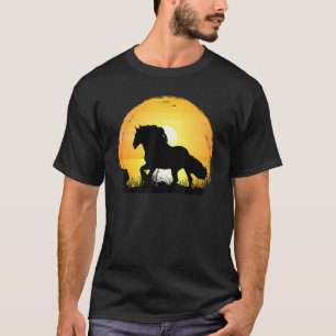 Camiseta Silueta de raza de caballo al atardecer Coldblood