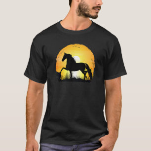 Camiseta Silueta de raza de caballo al atardecer Morgan