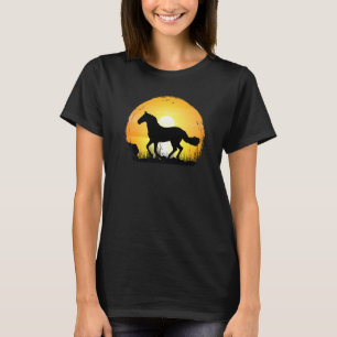 Camiseta Silueta de raza de caballo puesta de sol Caballo M