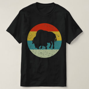 Camiseta silueta de regalo bison retro vintage de los años 