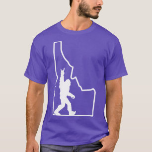 Camiseta Silueta de Rock and Roll Estado de Idaho Sasquatch