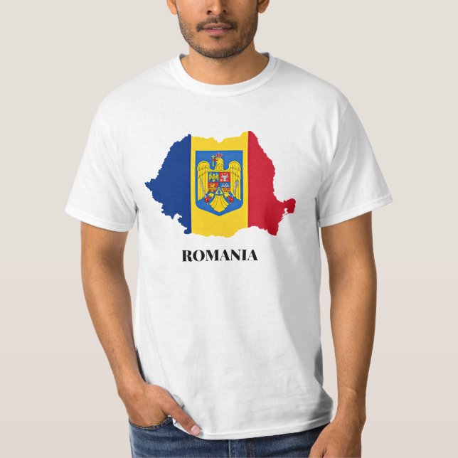 Camiseta silueta de Rumania (Anverso)