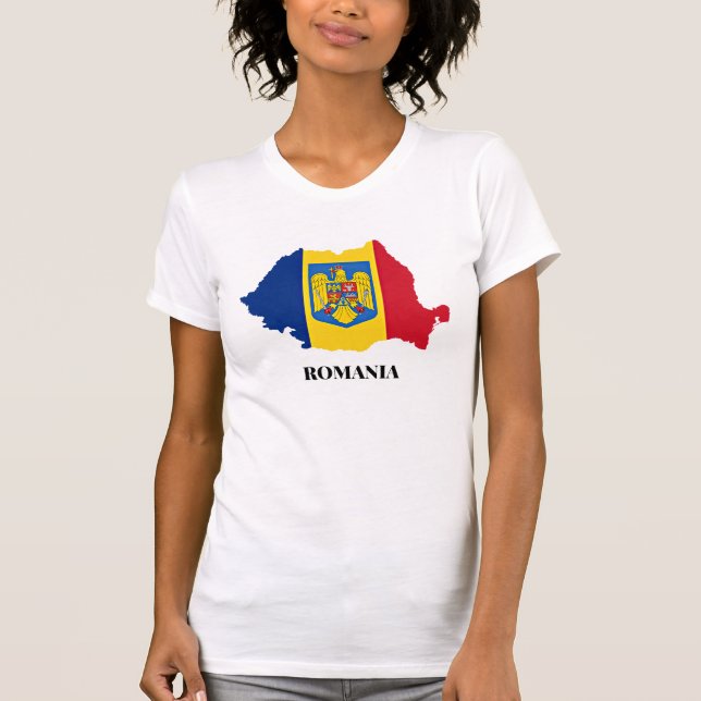 Camiseta silueta de Rumania (Anverso)