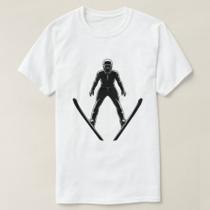 Camiseta Silueta de Saltador de Esquí