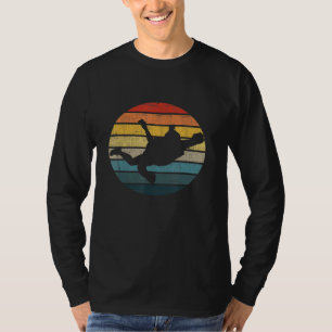Camiseta Silueta De Salto Basado En Suns Retro Molestos