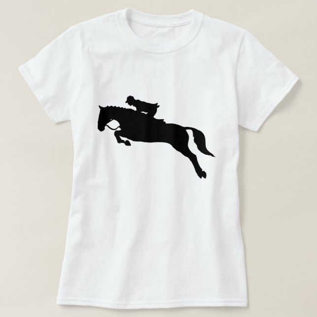 Camiseta Silueta de salto del Equestrian de Seat de la caza (Diseño del anverso)