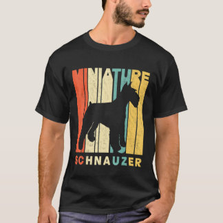 Camiseta Silueta de Schnauzer en miniatura de estilo retro 