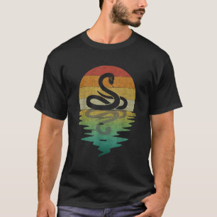 Camiseta Silueta de serpiente puesta de sol retro vintage 7