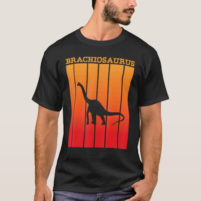 Camiseta Silueta De Silusión De Brachiosaurus Al Azar (Anverso)
