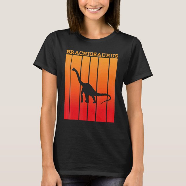 Camiseta Silueta De Silusión De Brachiosaurus Al Azar (Anverso)