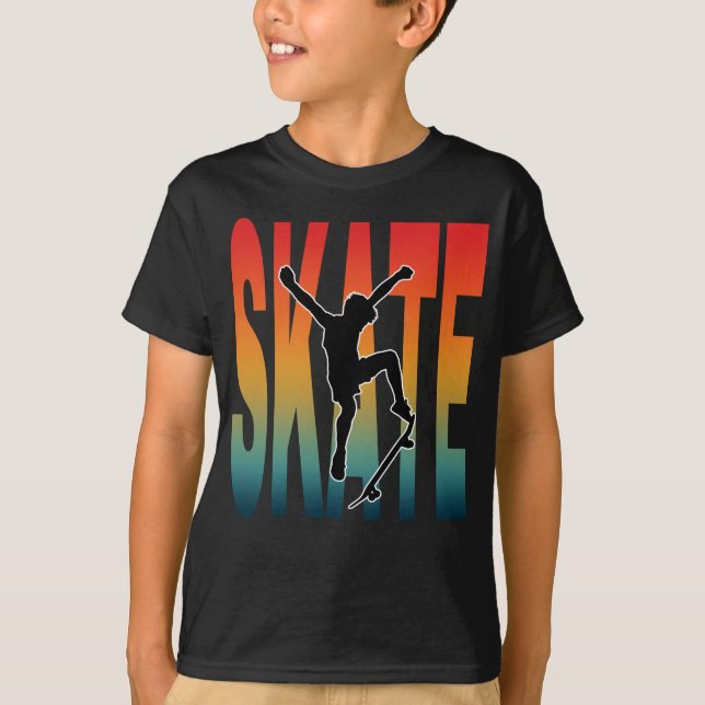 Camiseta Silueta de Skate Skateboarding (Anverso)