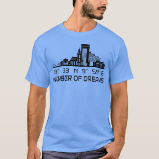 Camiseta Silueta de Skyline Hamburgo Coordenadas Gps Ciudad