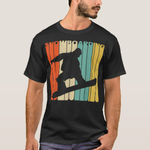 Camiseta Silueta de Snowboarding Retro Vintage