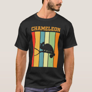 Camiseta Silueta De Sombra Chameleon En Colores Retro