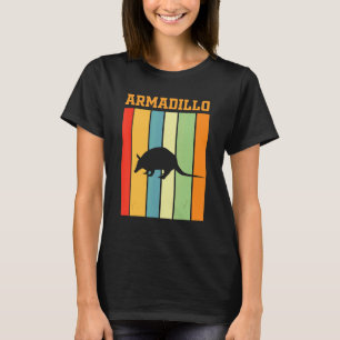 Camiseta Silueta de sombra de armadillo en colores retro