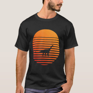 Camiseta Silueta De Sombra De Brachiosaurus Frente A Un Sol