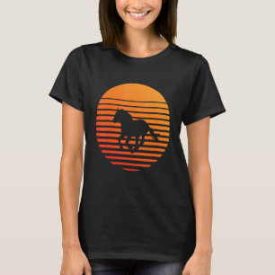 Camiseta Silueta De Sombra De Caballo Frente A Un Sol
