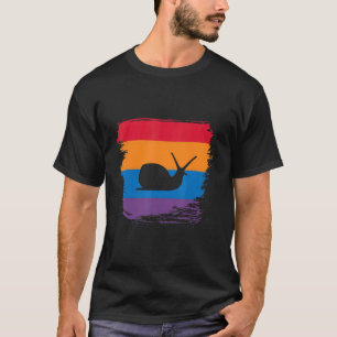 Camiseta Silueta De Sombra De Caracol Con Bandera Colorida