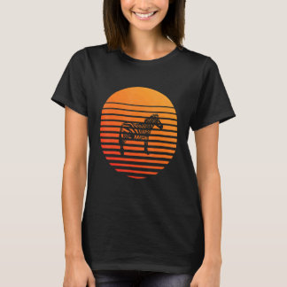 Camiseta Silueta de sombra de cebra delante de un sol