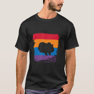 Camiseta Silueta De Sombra De Cerdo De Guinea Con Bandera C