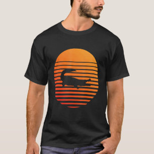 Camiseta Silueta De Sombra De Cocodrilo Frente A Un Sol