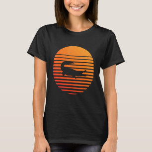 Camiseta Silueta De Sombra De Cocodrilo Frente A Un Sol