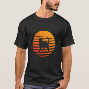 Camiseta Silueta de sombra de gato delante de un sol