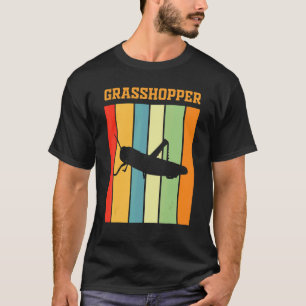 Camiseta Silueta De Sombra De Grasshopper En Colores Retro