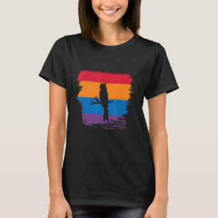 Camiseta Silueta De Sombra De Loro Con Bandera Colorida