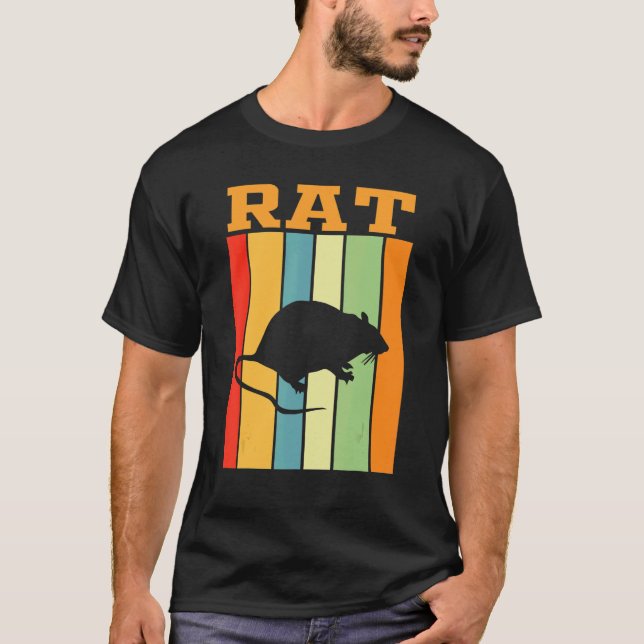 Camiseta Silueta De Sombra De Rat En Colores Retro (Anverso)