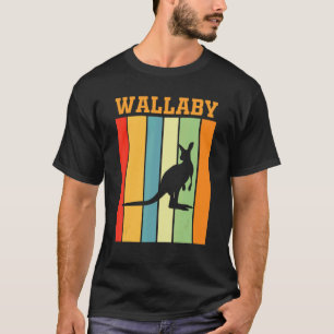 Camiseta Silueta De Sombra De Wallaby En Colores Retro