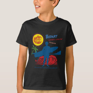 Camiseta Silueta de surfista Bidart Sque County Francia