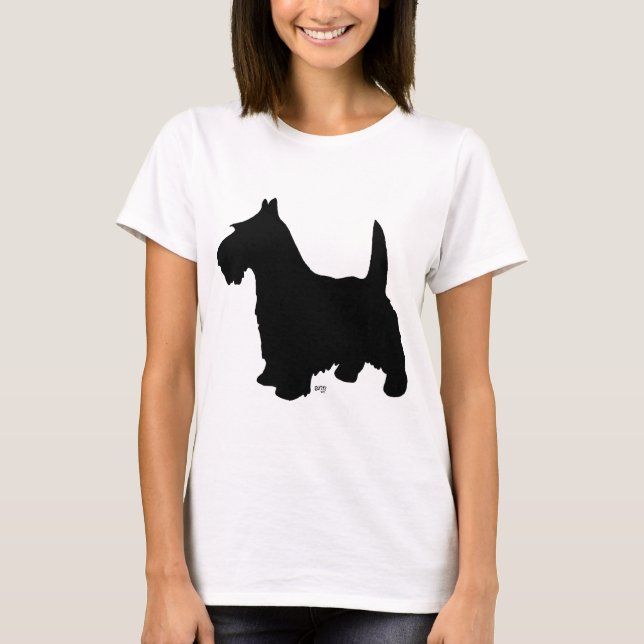 Camiseta Silueta de Terrier Escocés (Anverso)